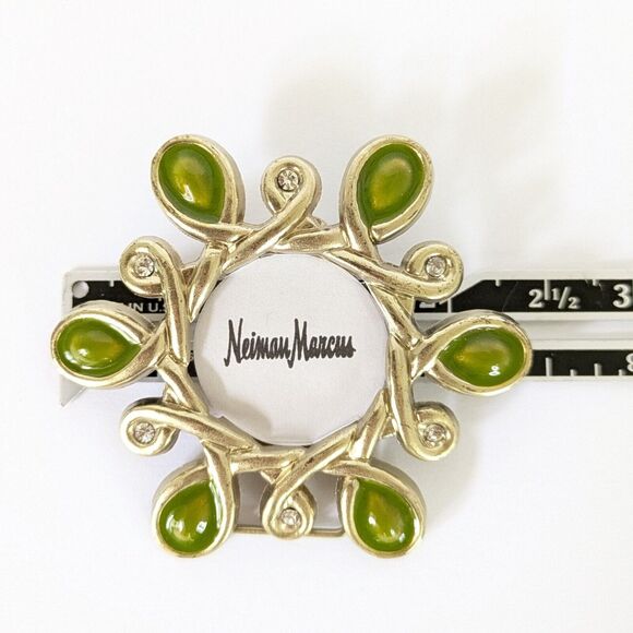 JAY STRONGWATER Neiman Marcus Mini Green Enamel Jeweled Crystal Ornament Frame - Picture 5 of 6
